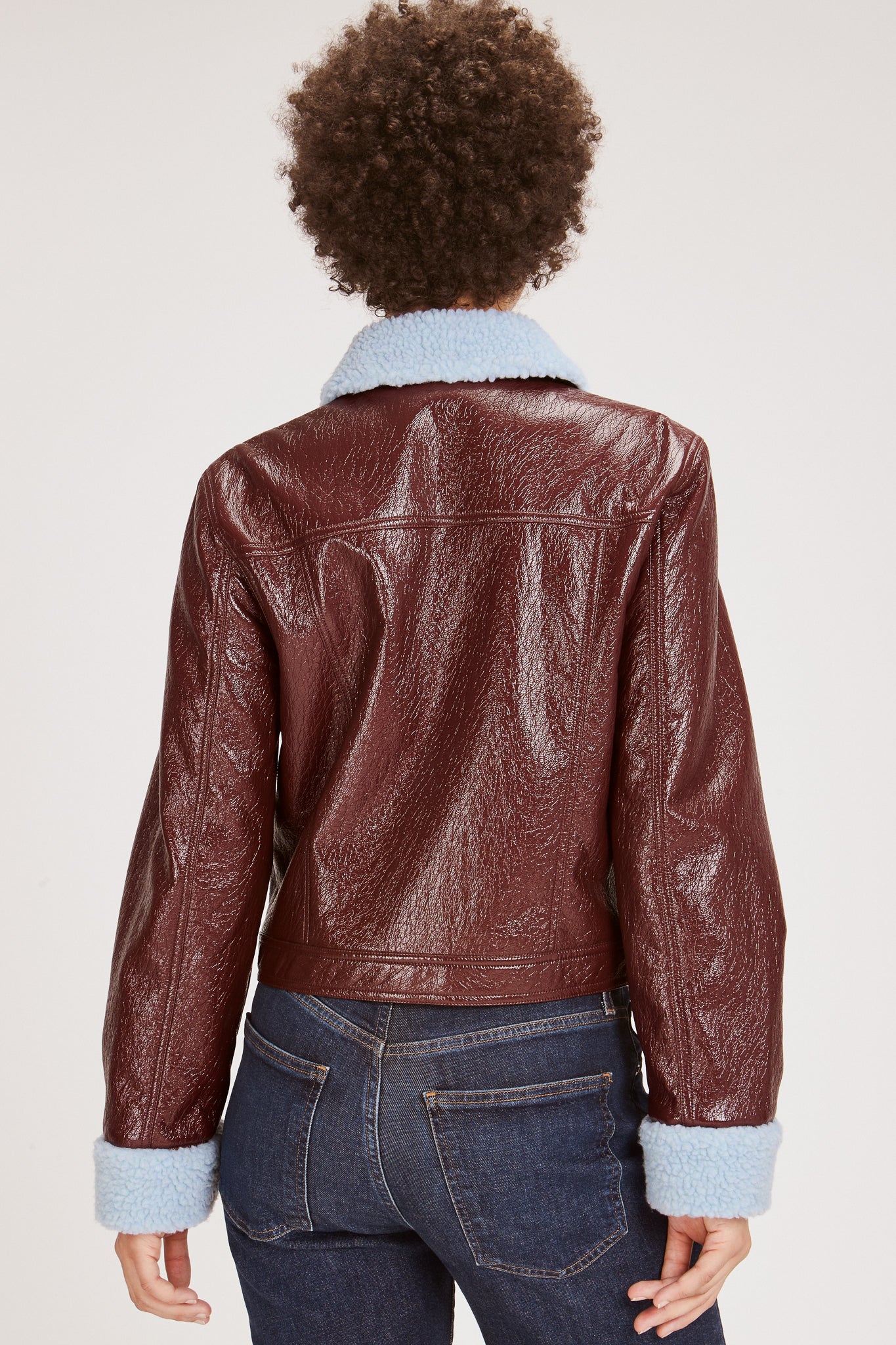 LORELAI JACKET BURGUNDY & ICE BLUE