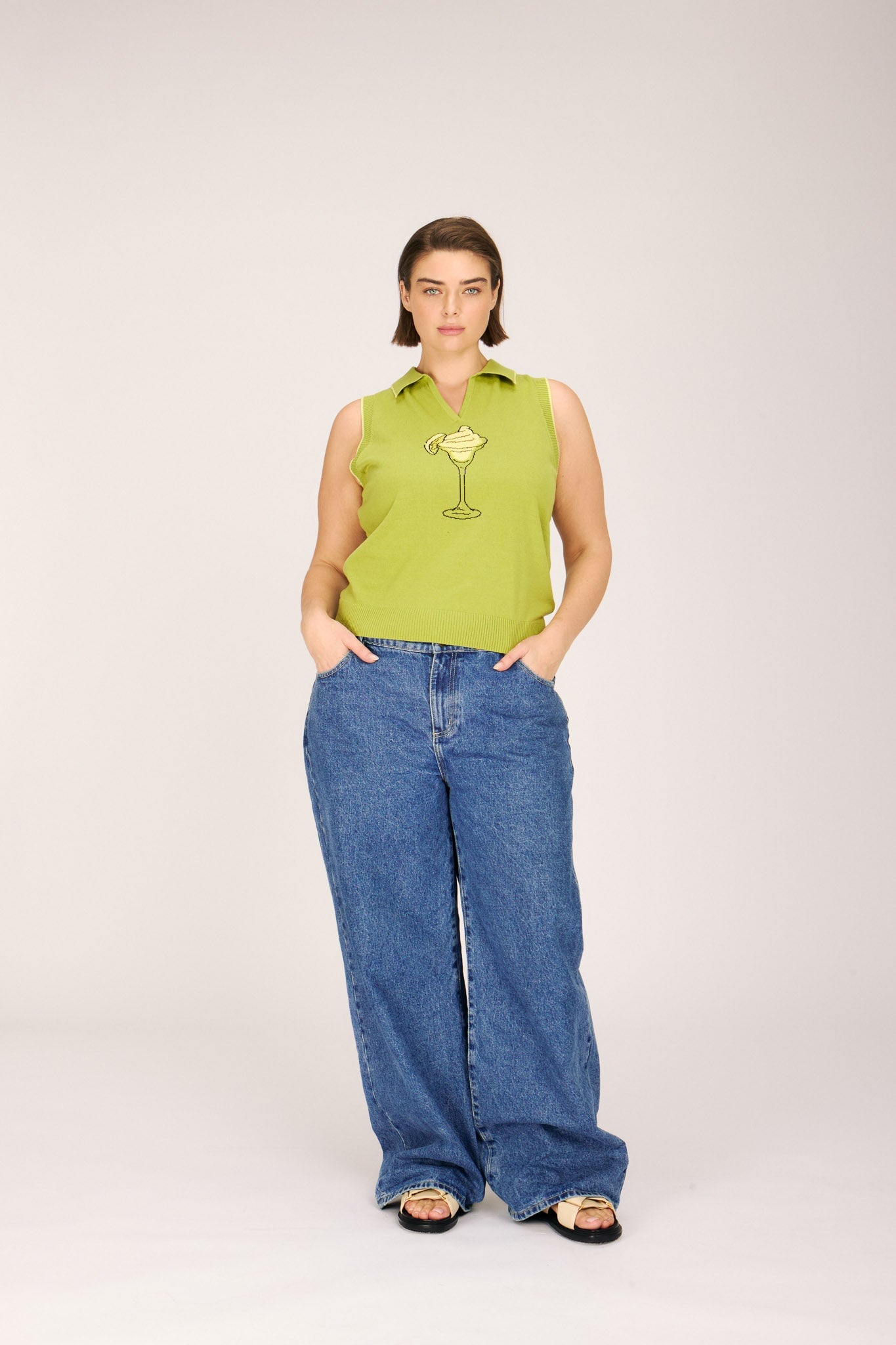 MARGARITA POLO LIME TOPS RachelAntonoff.com 