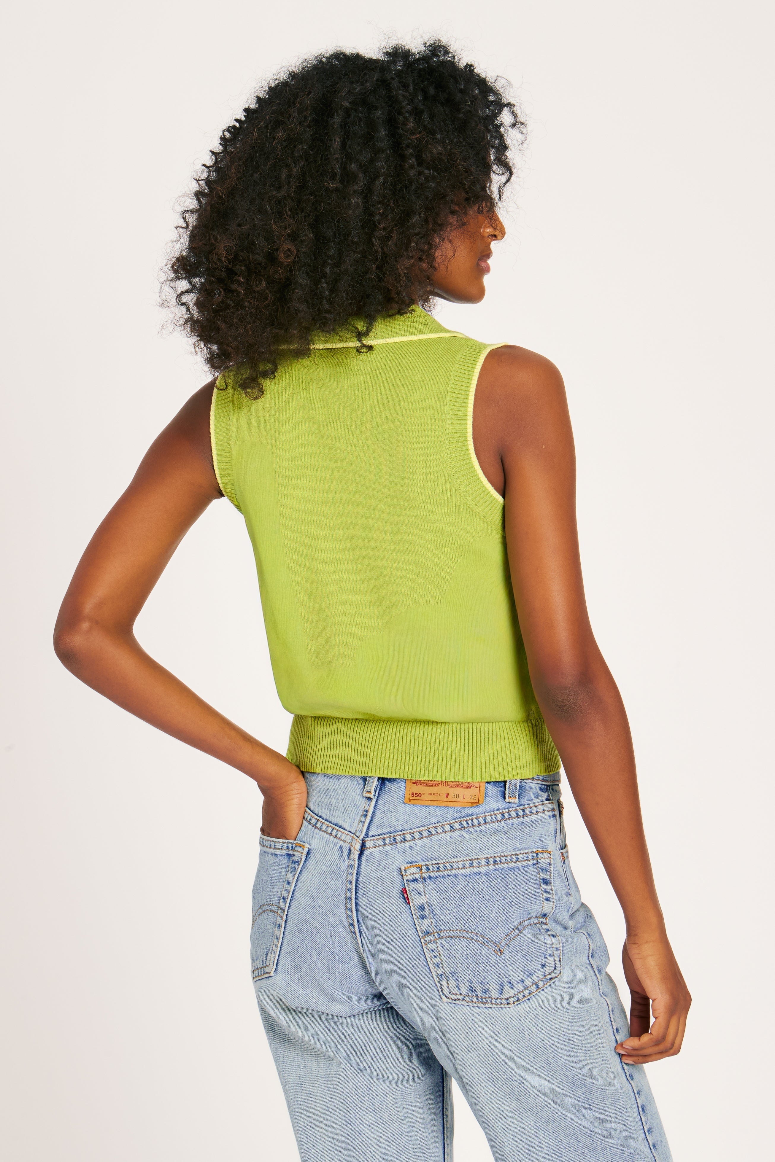 MARGARITA POLO LIME TOPS RachelAntonoff.com 