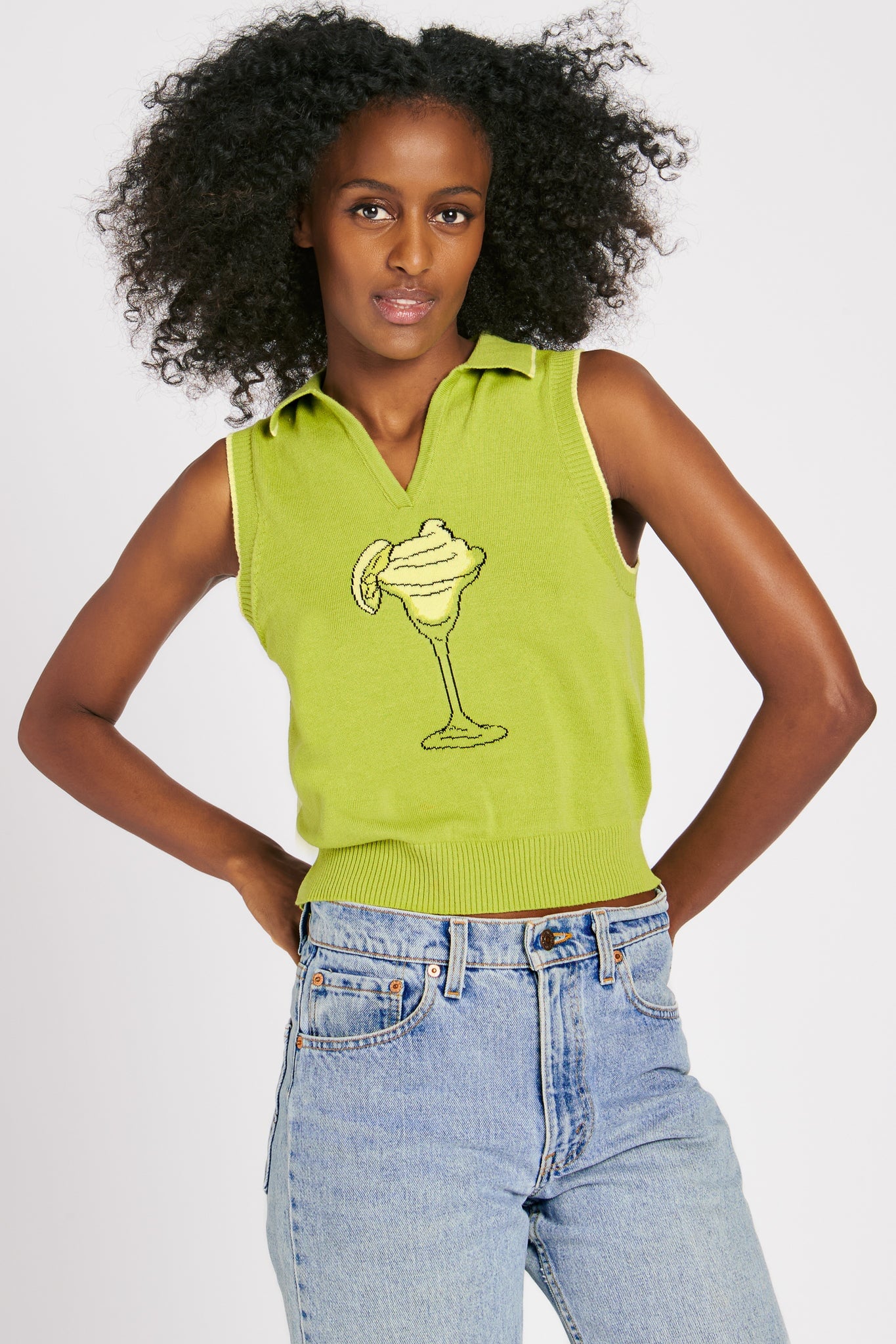 MARGARITA POLO LIME TOPS RachelAntonoff.com 