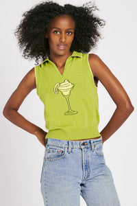MARGARITA POLO LIME TOPS RachelAntonoff.com 