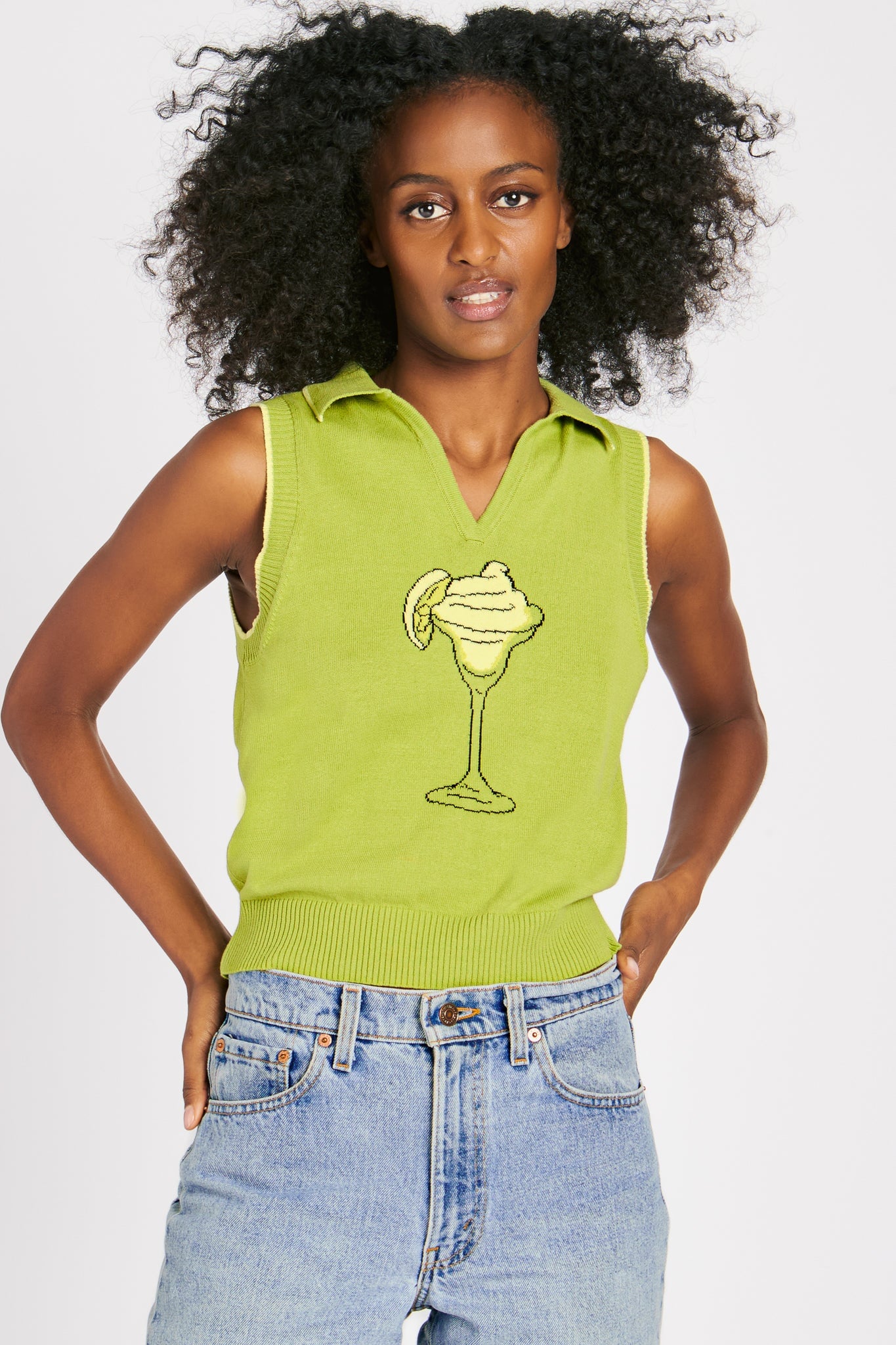 MARGARITA POLO LIME TOPS RachelAntonoff.com 