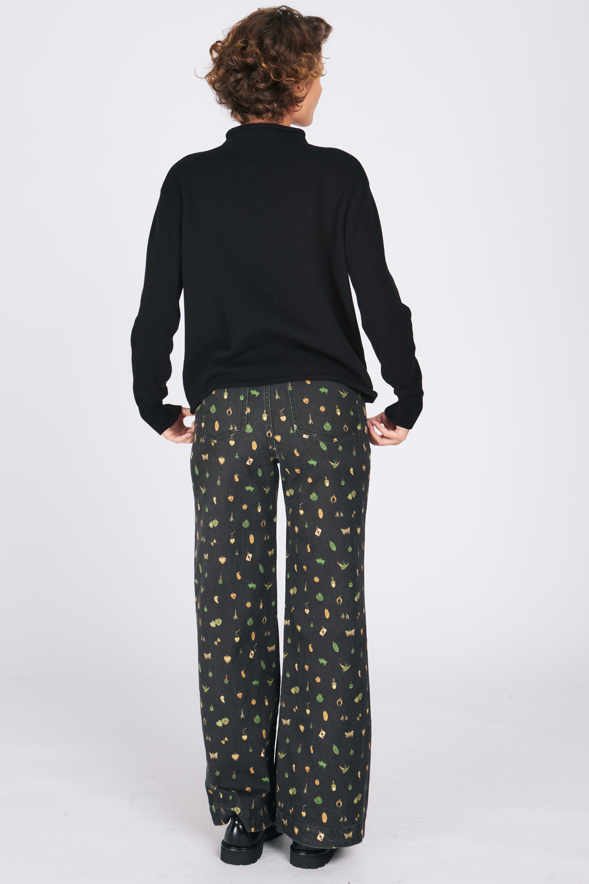 Wide Leg Black Charm Pant | Rachel Antonoff