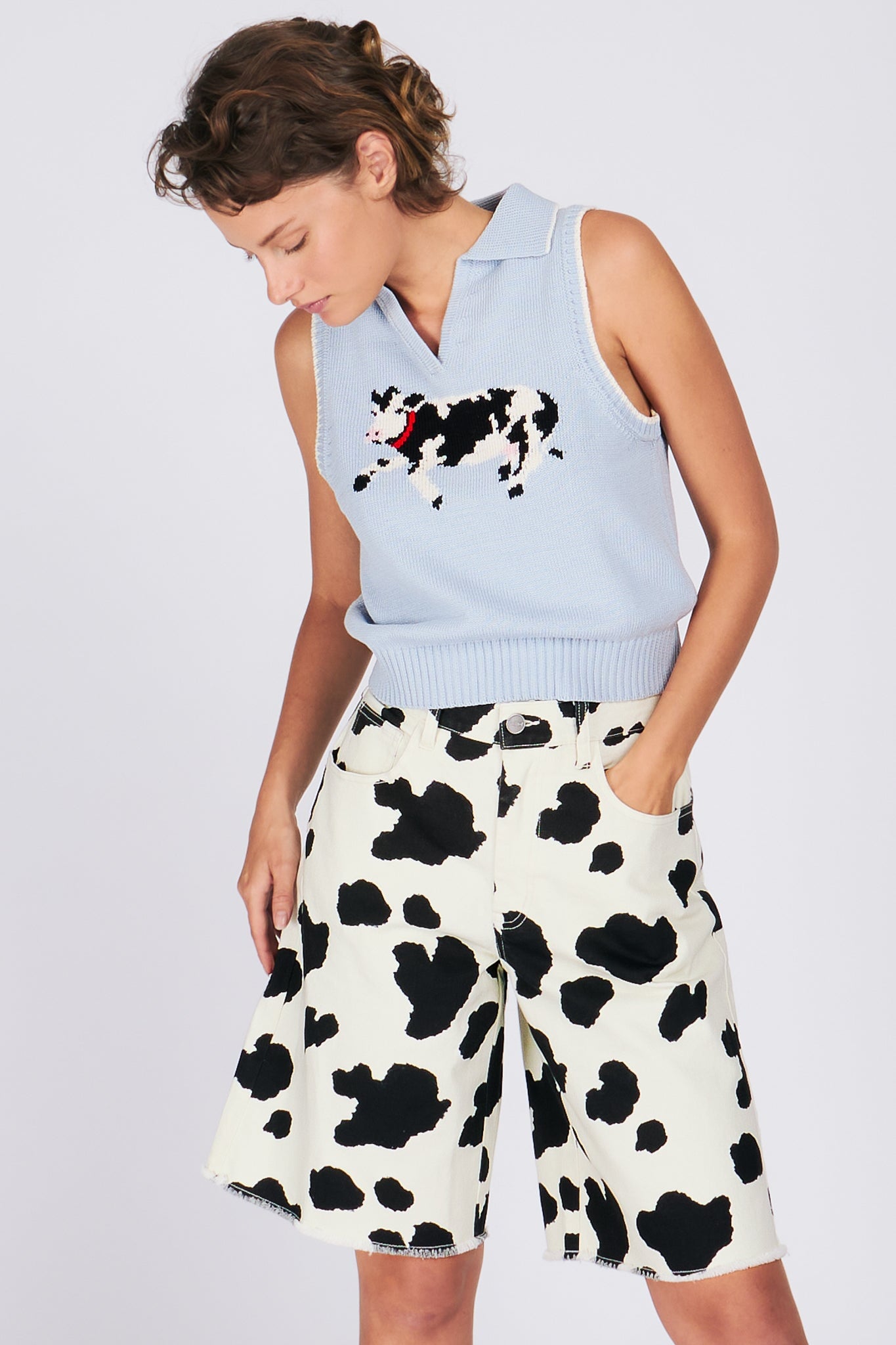 MORTY SHORTS COW PRINT