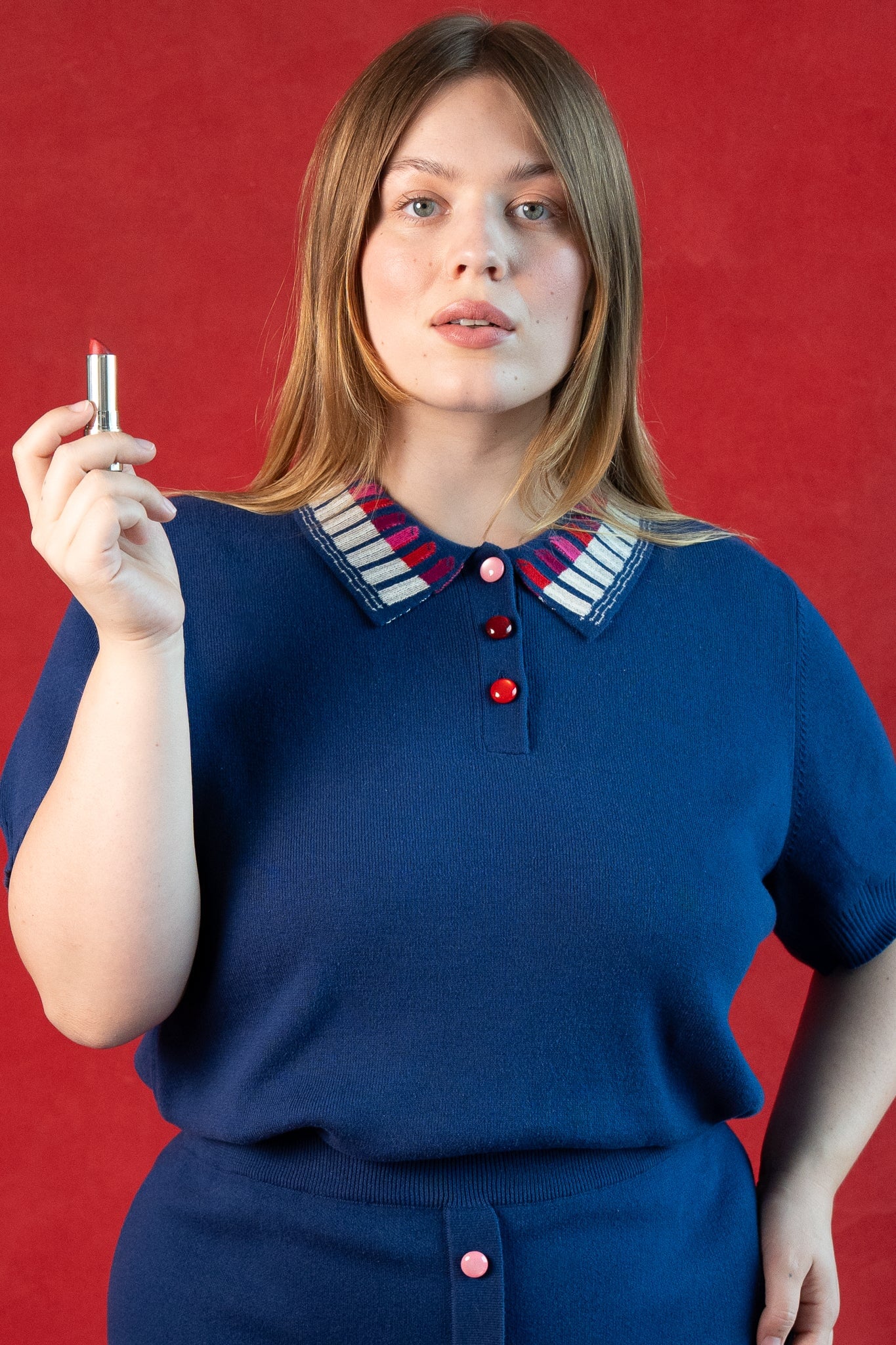 LIPSTICK POLO SWEATER SWEATERS RachelAntonoff.com 