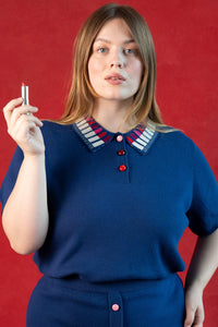 LIPSTICK POLO SWEATER SWEATERS RachelAntonoff.com 