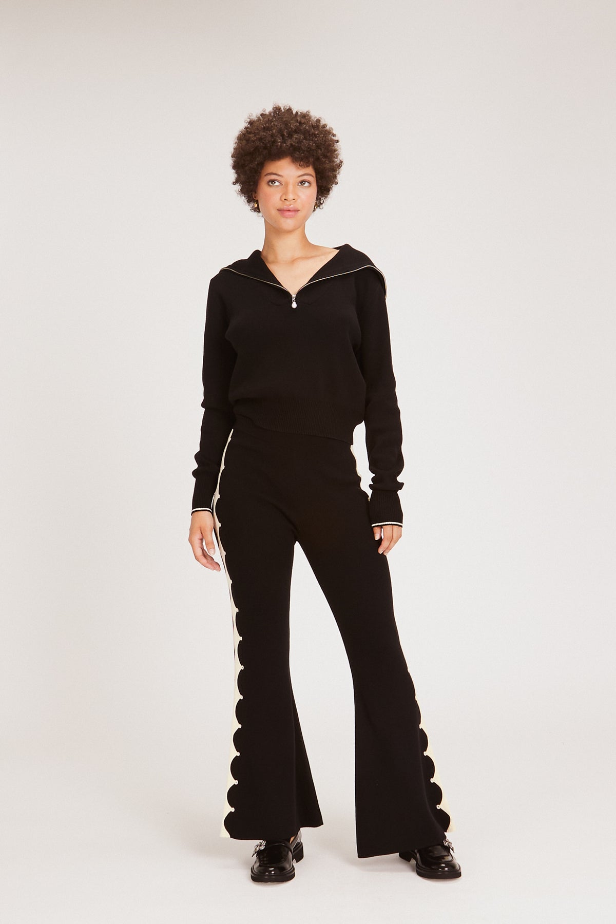 NICO HALF-ZIP SWEATER BLACK