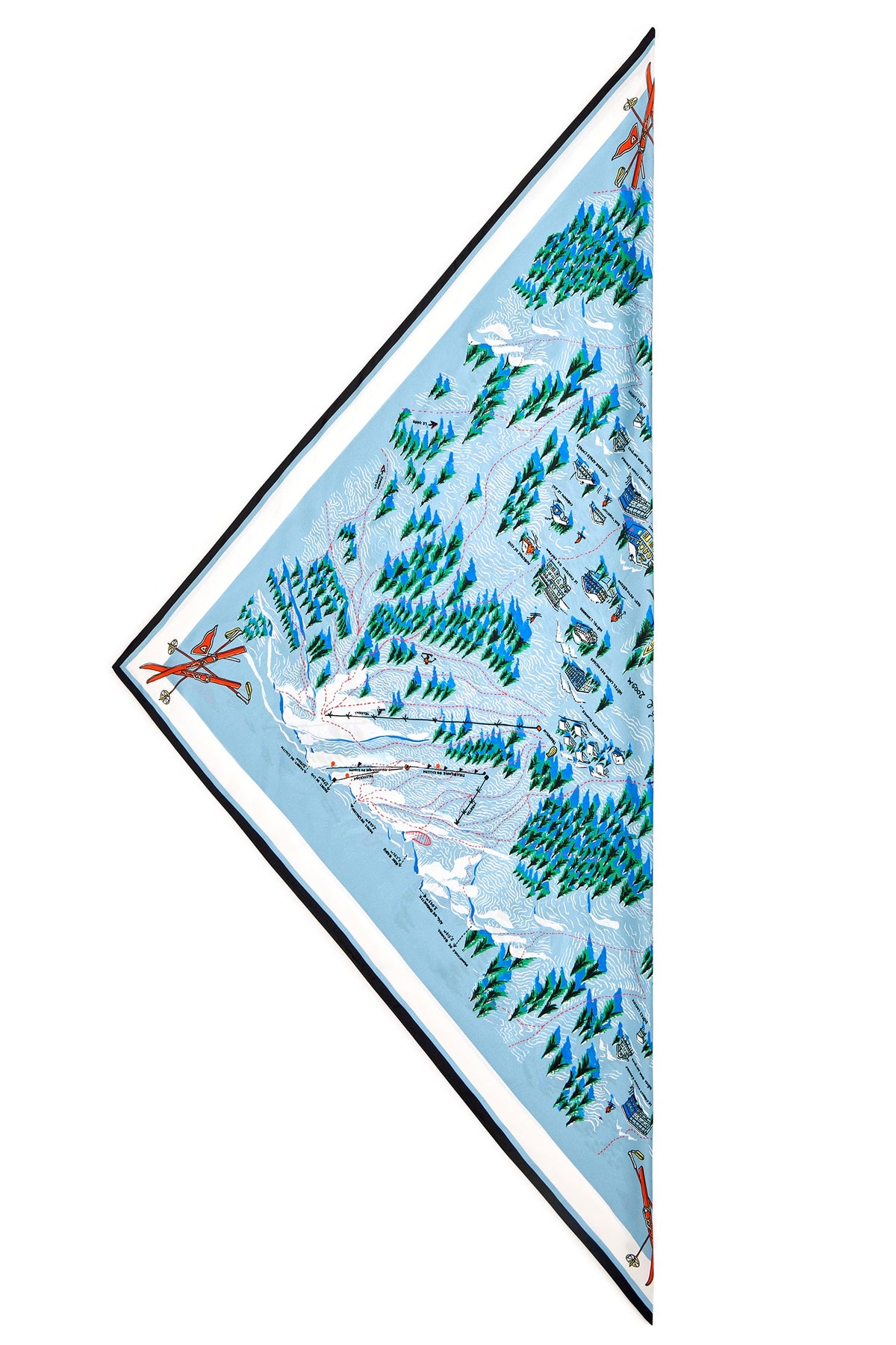 SCARLETT SILK SCARF SKI TOWN MAP