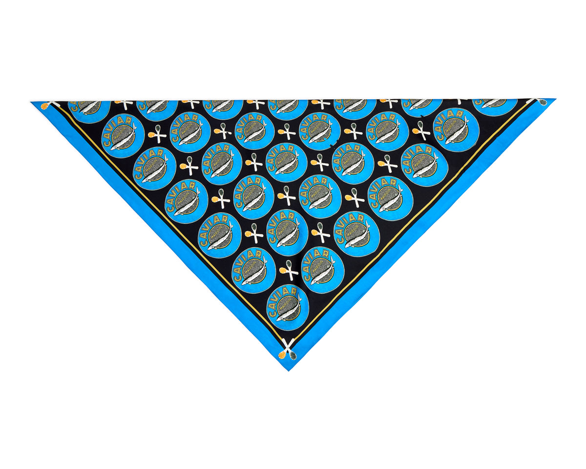 SCARLETT SILK SCARF CAVIAR