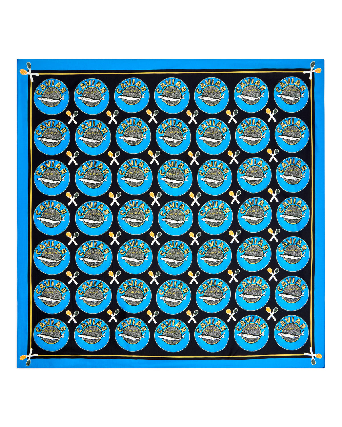 SCARLETT SILK SCARF CAVIAR