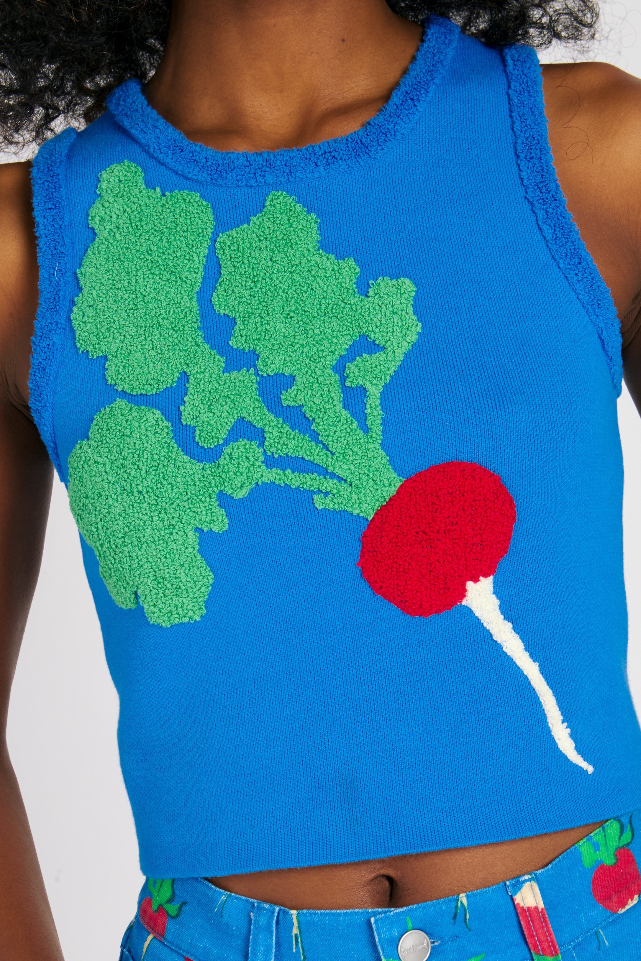 RADISH SHELL SWEATER BLUE TOPS RachelAntonoff.com 