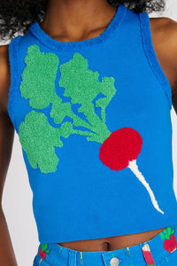 RADISH SHELL SWEATER BLUE TOPS RachelAntonoff.com 
