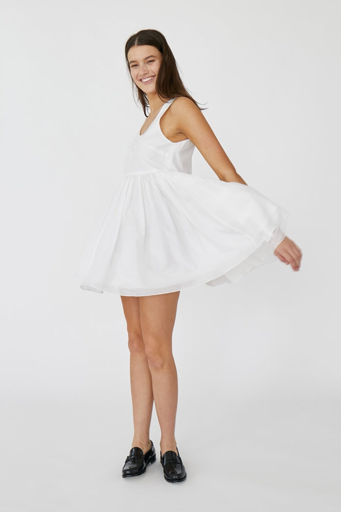 White Sleeveless Mini Dress