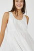 White Sleeveless Mini Dress - Cotton Silk 