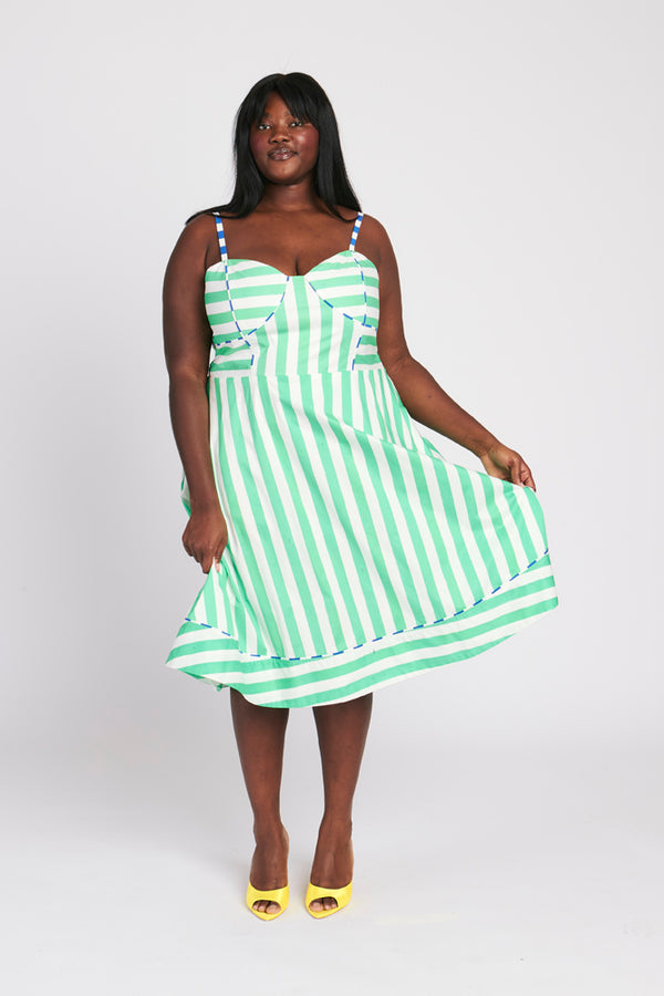 HARPER DRESS GREEN PAINTED OVER - RachelAntonoff.com