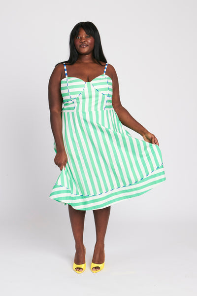 HARPER DRESS GREEN PAINTED OVER - RachelAntonoff.com