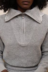 NICO HALF-ZIP GREY SWEATERS RachelAntonoff.com 