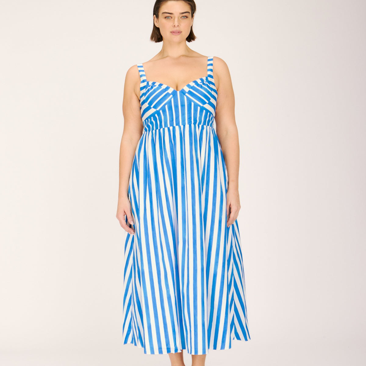 striped blue white dress VICTORIA STRIPE A classic smocked maxi Fit:FIRST TIME ORDER: At-Home Fitting with Bio-Foam® Precision Foot Molds STYLE: DRESS PARTY MIDI Jovani D5304 Dress |