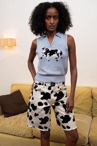 BESSIE POLO PALE BLUE TOPS RachelAntonoff.com 