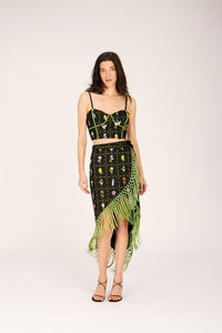 RAY WRAP SKIRT FLOWERS OF THE MONTH SKIRTS RachelAntonoff.com 