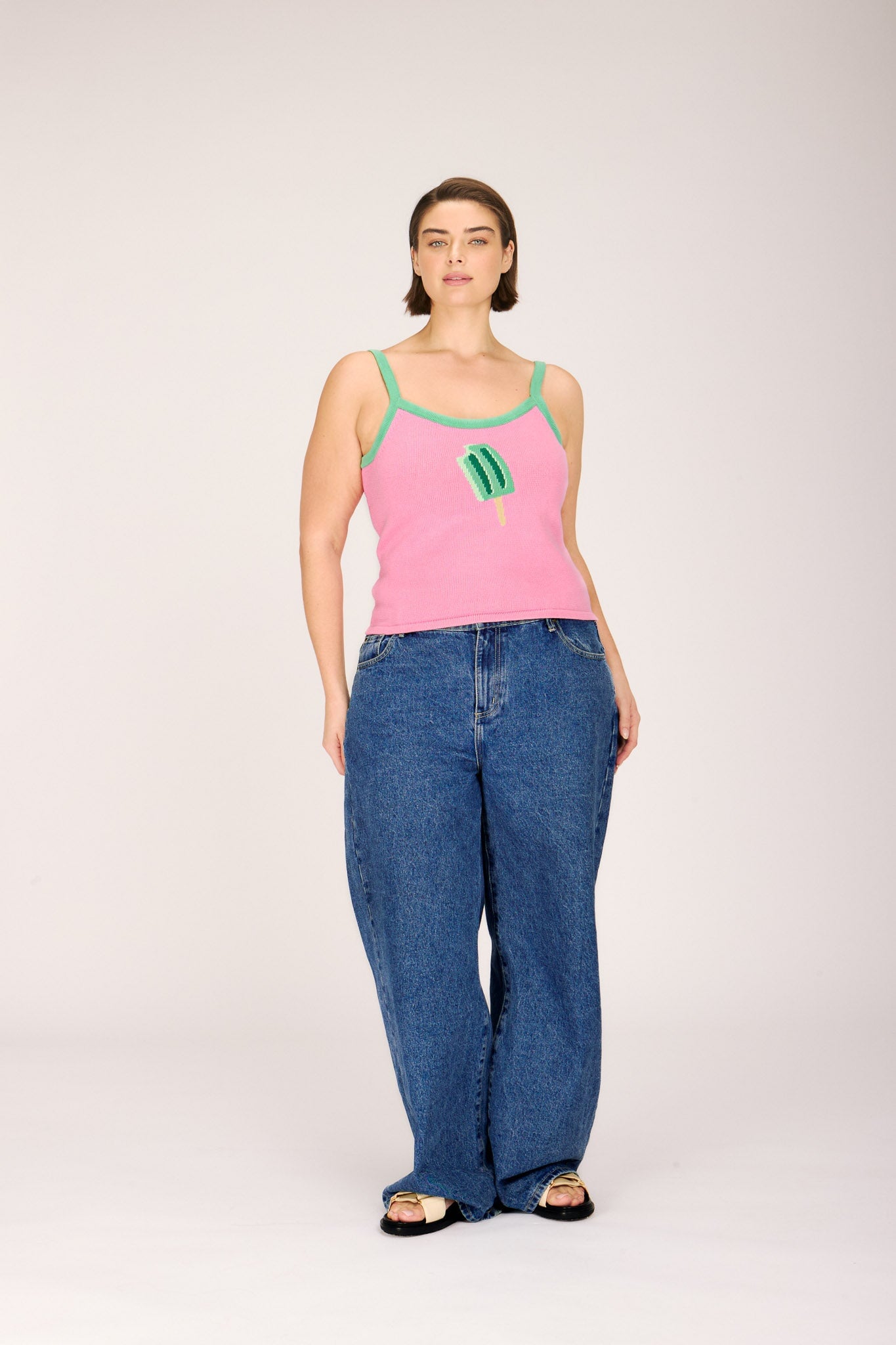 POPSICLE TANK BUBBLEGUM PINK TOPS RachelAntonoff.com 
