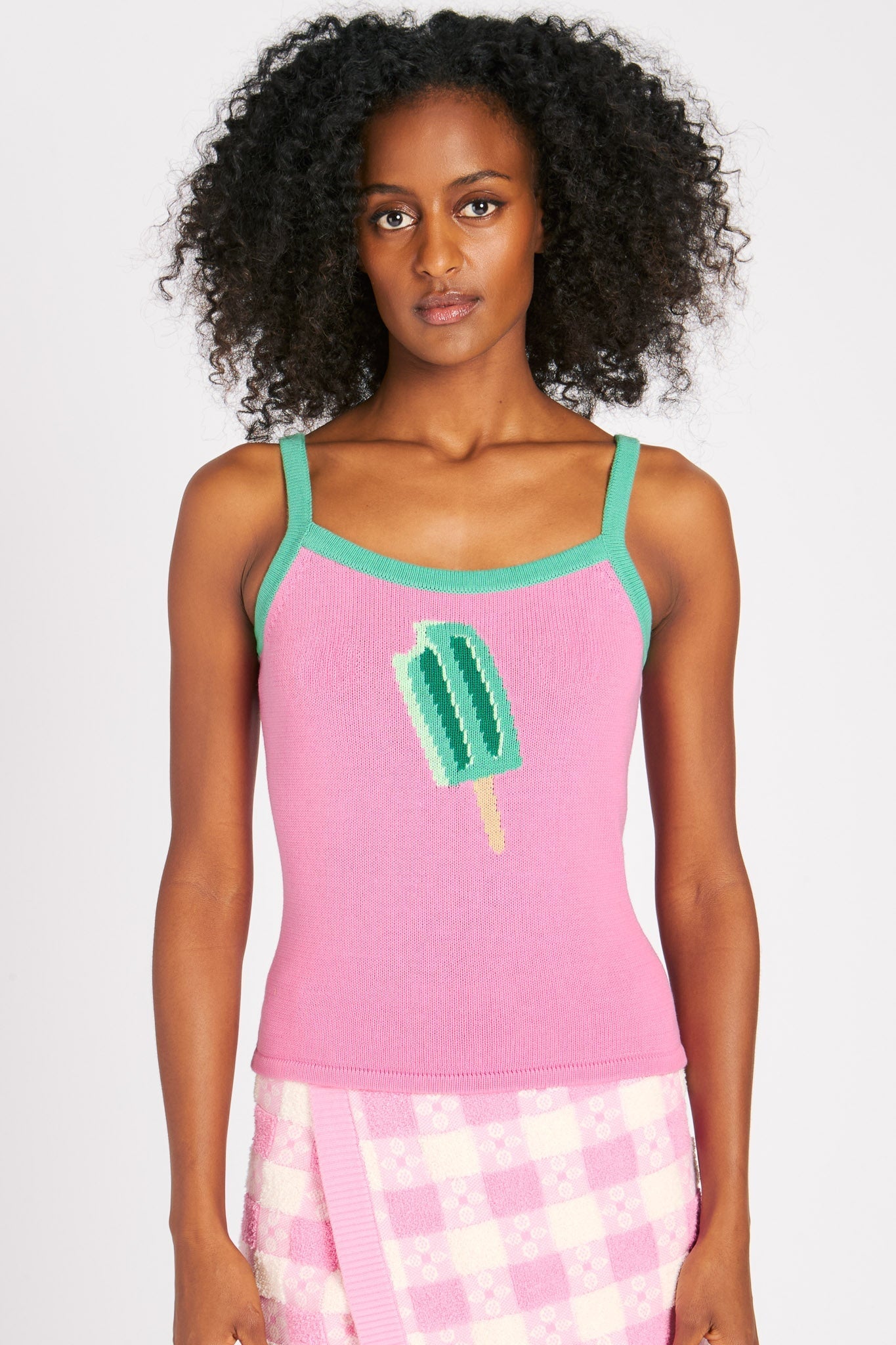 POPSICLE TANK BUBBLEGUM PINK TOPS RachelAntonoff.com 