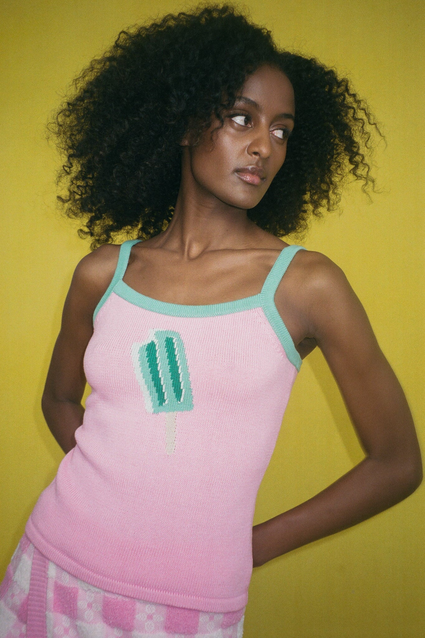 POPSICLE TANK BUBBLEGUM PINK TOPS RachelAntonoff.com 