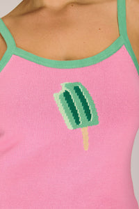 POPSICLE TANK BUBBLEGUM PINK TOPS RachelAntonoff.com 