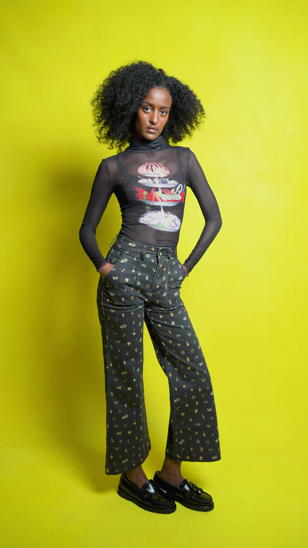 Wide Leg Black Charm Pant | Rachel Antonoff - RachelAntonoff.com