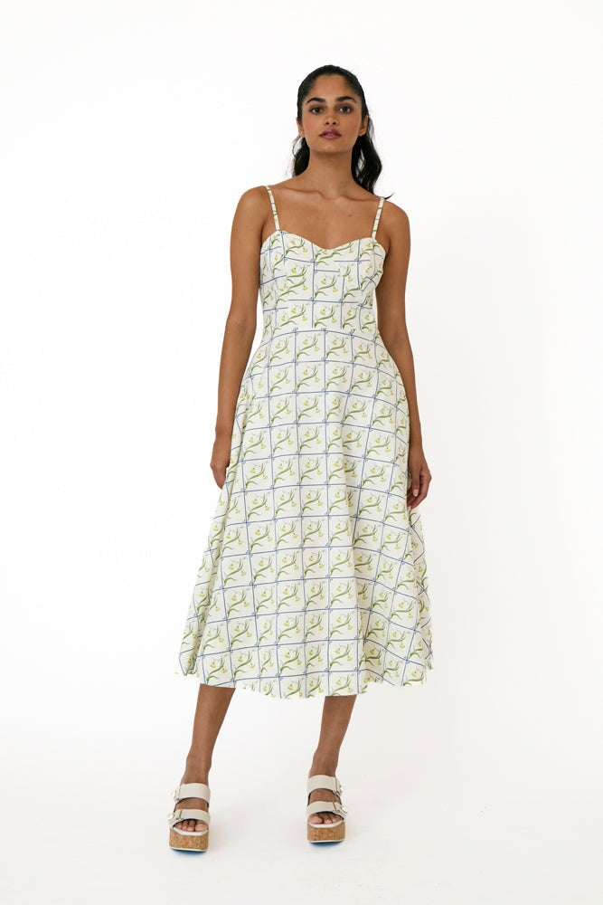rachel antonoff ali midi dress Rachel Antonoff Ali Midi Floral Dress - Multi Ditsy Floral