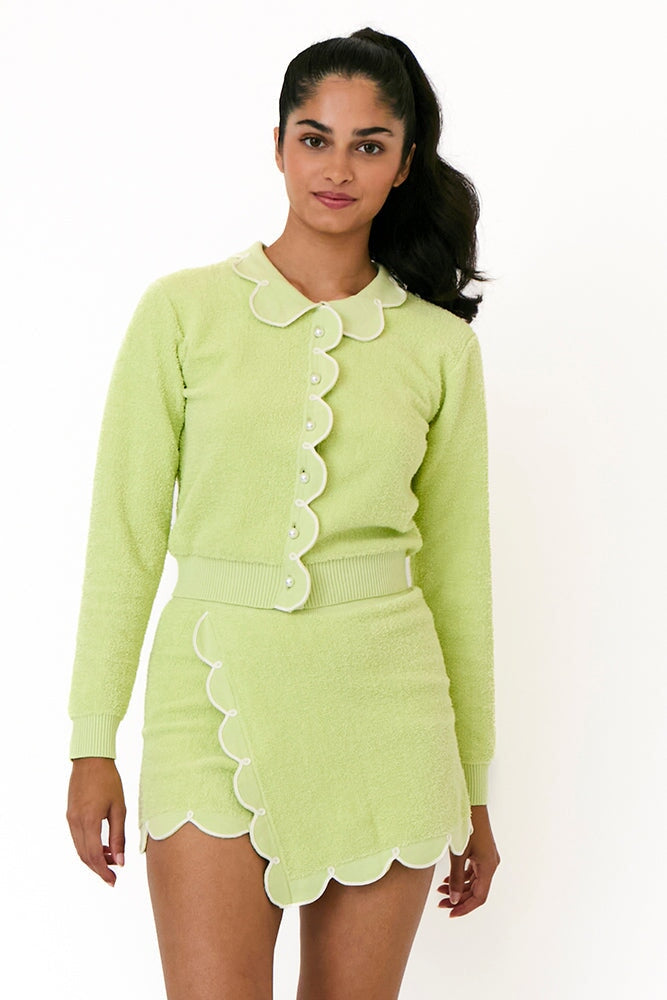 Knit Lime Green Cardigan Sweater 3X - 3X | Rachel Antonoff Knit Lime Green Cardigan Sweater 3X - 3X | Rachel Antonoff