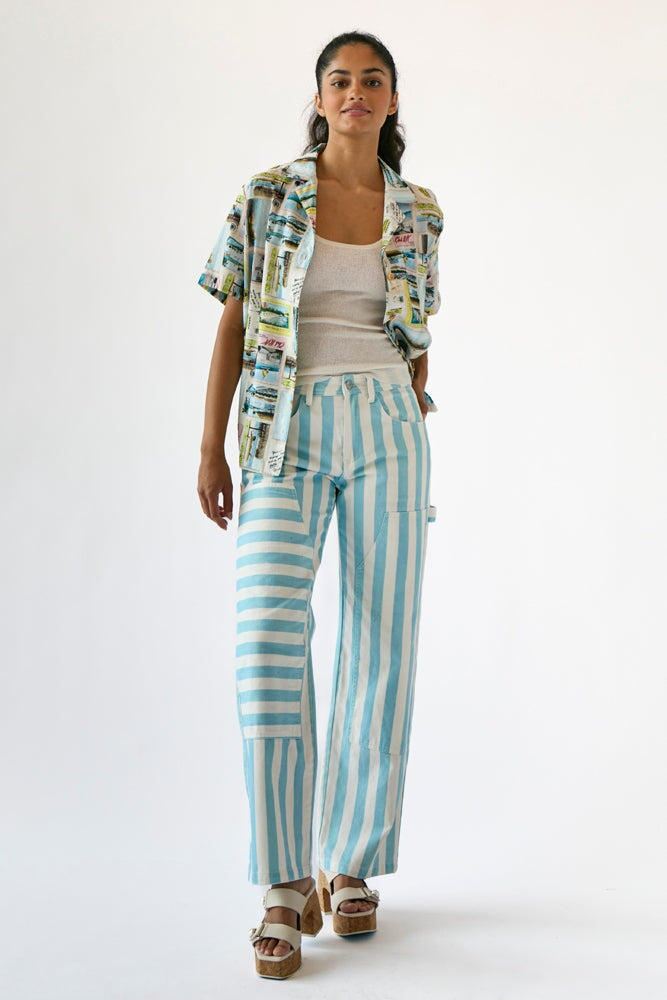 BRUNO JEAN LIGHT BLUE PAINTED OVER PANTS RachelAntonoff.com 