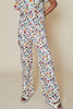 Mike's Flower Print Wide Leg Denim Pants