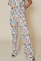 Mike's Flower Print Wide Leg Denim Pants