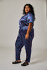 JEWEL JUMPSUIT XS- 3X Blue jumpsuit Rachel Antonoff with satin drawcord waist plus sizes available