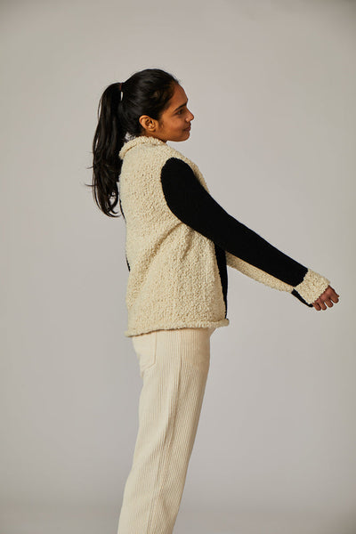  Other Stories color block sweater in black and white