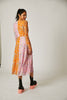 OLIVIA DRESS 0-26 Dress available in inclusive sizing with flower print on orange and pink color block with twist tie front hits at mid knee by Rachel Antonoff