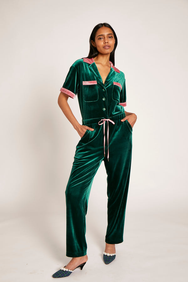 Green & Pink Color Block Jumpsuit - RachelAntonoff.com