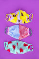 FABRIC MASK SET- Doily Hearts, Multi Gingham & Yellow Poppy Accessory RachelAntonoff.com 