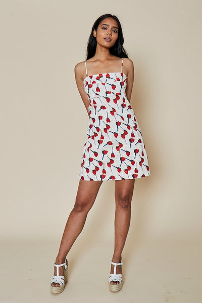 Heart Lolly-Printed Cream Mini Dress - RachelAntonoff.com
