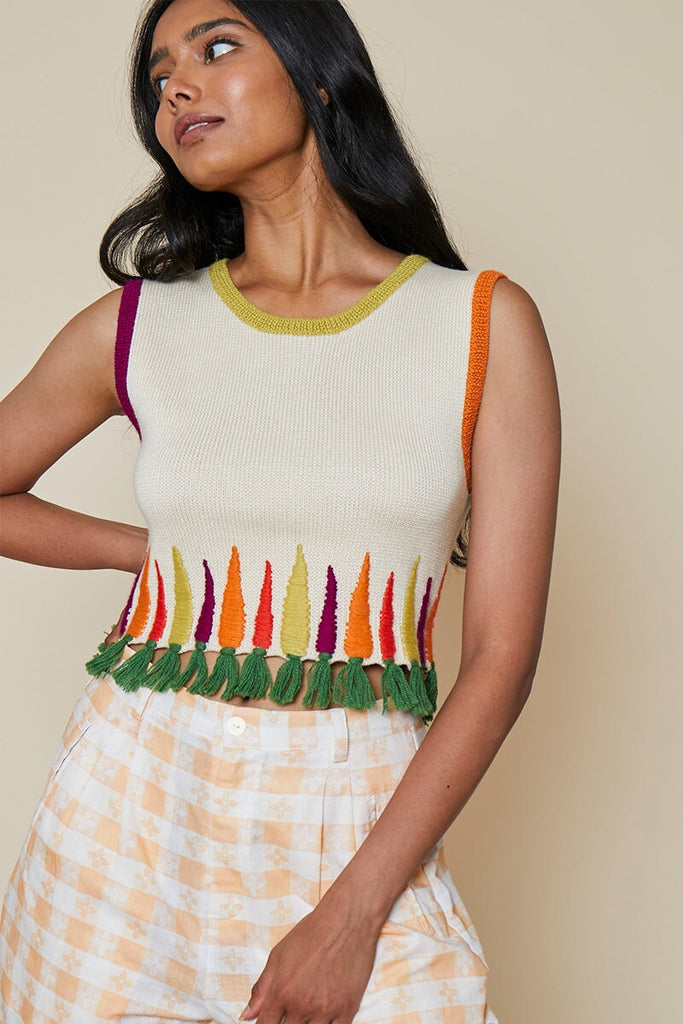 RACHEL ANTONOFF PETER SHELL SWEATER RAINBOW CARROTS